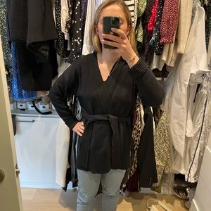 Sandro Italian Yarn Belted Sweater